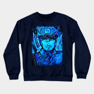 Native american in blue Crewneck Sweatshirt